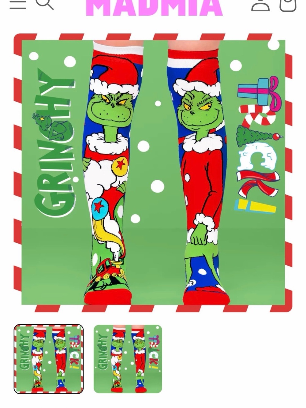 Grinch-Inspired Knee-High Socks for Kids - Green & Red